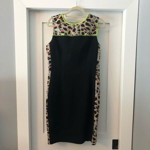 Elie Tahari Emory Dress Neon Leopard